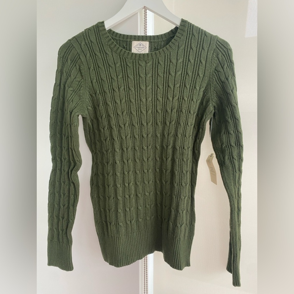 St John’s Bay Classic Cable Sweater Rifle Green Size Medium